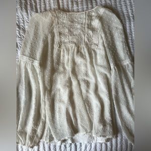 White Flowy Blouse, Size Small, Minimal Wear